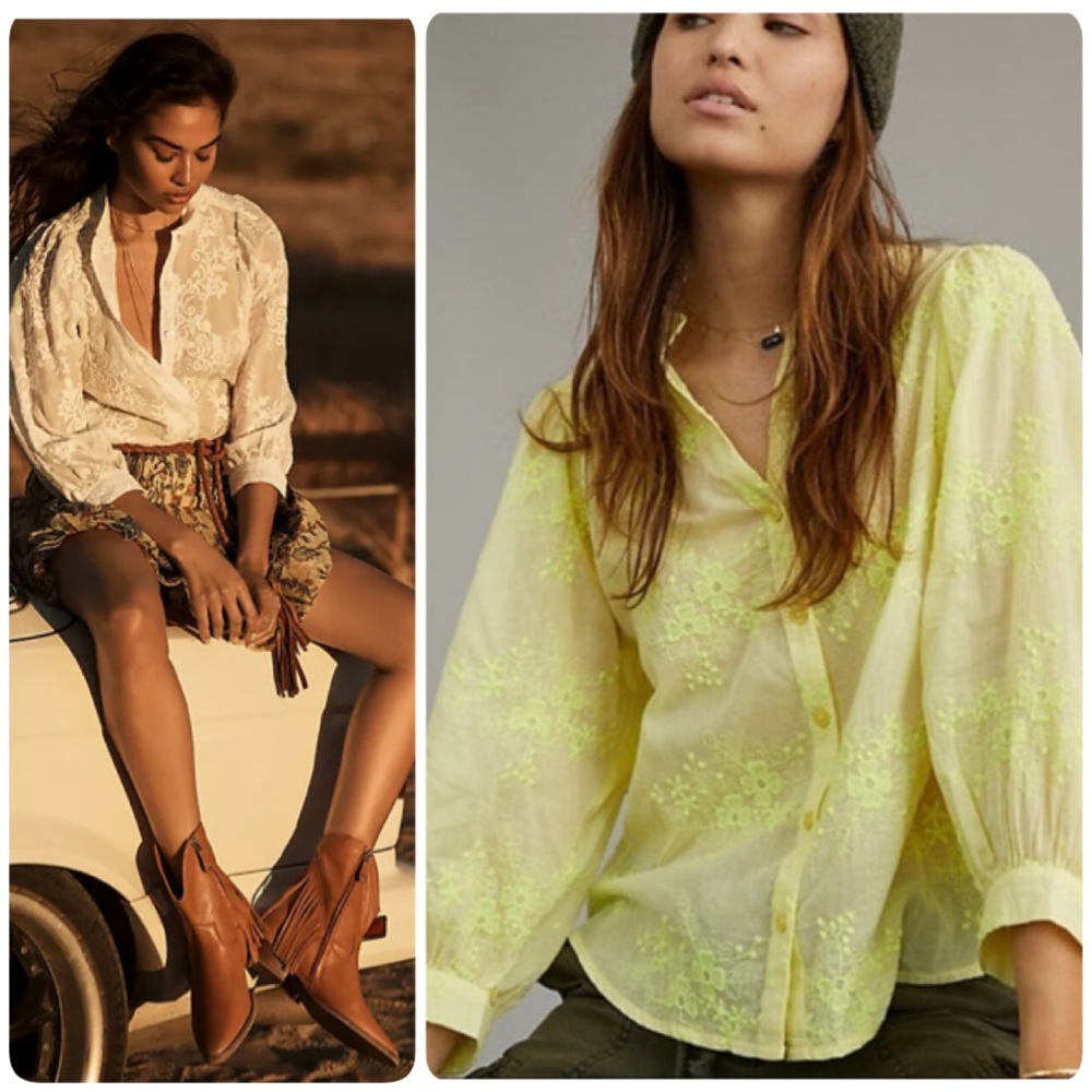 Embroidered Button Down NWT